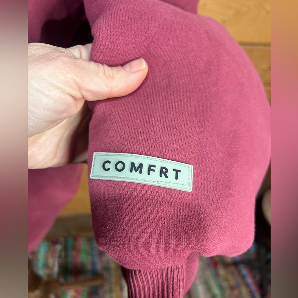 Comfrt Weighted Zip-Up Hoodie Berry Unisex Oversized Hooded Jacket WARM!!! XL - Picture 7 of 10
